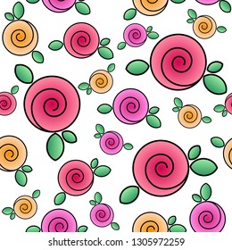 Seamless pattern with beautiful roses. Image of a bouquet of roses. Vector EPS10. Clipping mask applied.