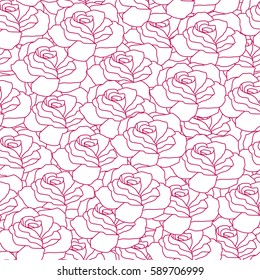 Seamless pattern with beautiful roses. Romantic background. Vector illustration.