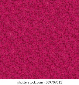 Seamless pattern with beautiful roses. Romantic background. Vector illustration.