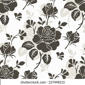 Seamless pattern with beautiful roses. Vector illustration.