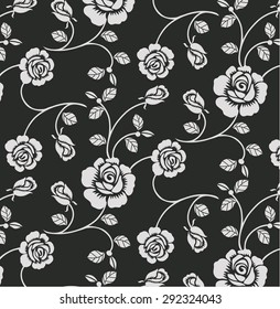 Seamless pattern with beautiful roses. Vector illustration.