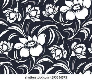 Seamless pattern with beautiful roses. Vector illustration.