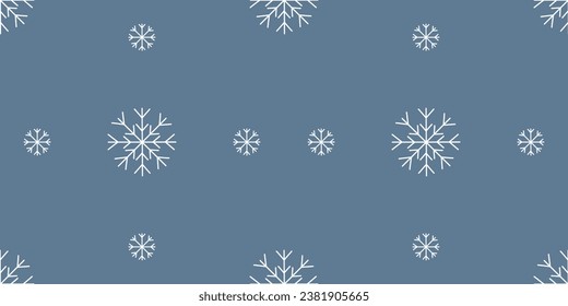 Seamless pattern with beautiful snowflakes on gray background, flat vector