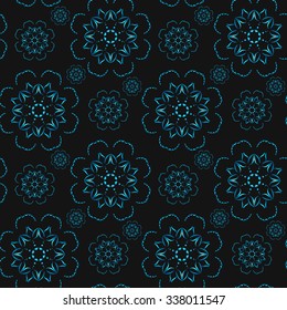 Seamless pattern with beautiful snowflakes. Winter ornament for background