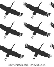 Patrón sin fisuras Hermosas aves grullas sofisticadas.