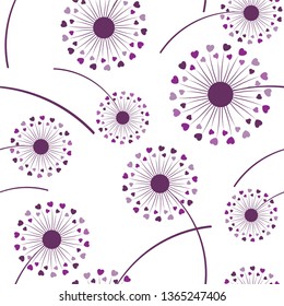  Seamless pattern with beautiful stylized dandelions.EPS10 Illustration 