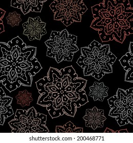 Seamless pattern of beautiful stylized flower. Vector illustration