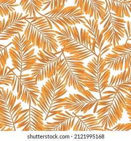 Seamless pattern of beautiful tropical plants,
