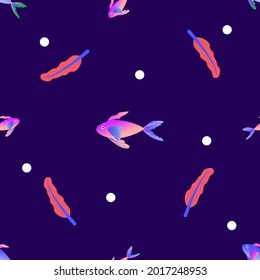 seamless pattern with beautiful underwater theme