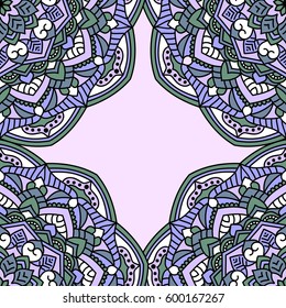 seamless pattern, beautiful unusual flowers , mandala, vector illustration.Vintage cards with Floral mandala pattern and ornaments.