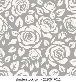 Seamless pattern of watercolor pink roses. Illustration of flowers.  Vintage. Can be used for gift wrapping paper, the background of Valentine's  day, birthday, mother's day and so on. Stock Illustration