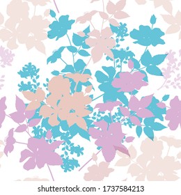 Nahtloses Muster schöne Vintage wilde Rosenblumen pastellfarbene abstrakte Hintergrund.Vector Illustration Hand Zeichnung.