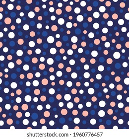 Seamless pattern of beautifully round shapes. Best for polka dot fabric, wallpaper, gift wraps