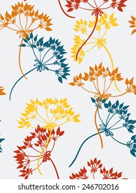 Seamless pattern of beauty colorful flower silhouette Vector eps 10