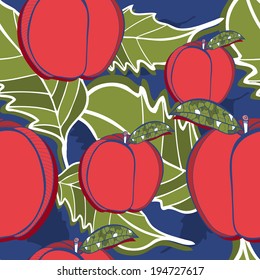 Seamless pattern with beauty red apple.