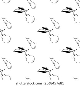 Seamless pattern, bedding, wallpaper and texture. Great for fashion design, posters, web pages, banners, pages, covers, social media, postcards. Pear and pattern.
