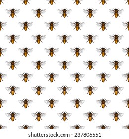 Seamless pattern of the bee insects