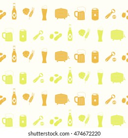 Seamless pattern with beer icons for your design