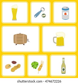 Seamless pattern with beer icons for your design