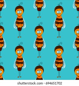 seamless pattern with bees