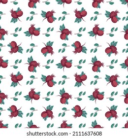 Seamless pattern with beet. Print of healthy vegetables, half and green leaves of tops on blue background. Vector flat illustration