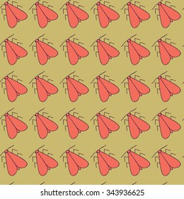Seamless pattern with beetle. Vector illustration. EPS8