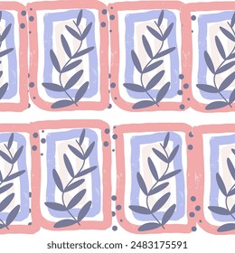 Seamless pattern of beetles, insects, flowers. Template for printing, screensavers; pattern for textile, cover, social media banner template.