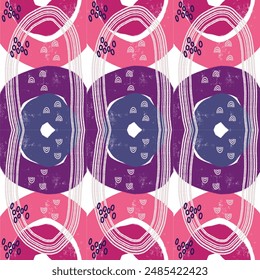 Seamless pattern of beetles, insects, flowers. Template for printing, screensavers; pattern for textile, cover, social media banner template.