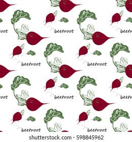 Seamless pattern with beets. Pattern under the mask.