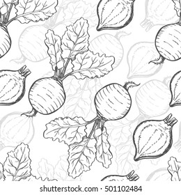 Seamless pattern with beets. Vector illustration for your design