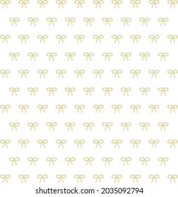 Seamless pattern with beige bows on white background, beautiful simple elements, design for decoration, wrapping paper, print, fabric or textile, cute card, art, vector illustration