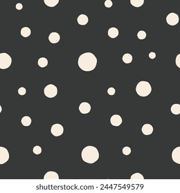 Seamless pattern with beige circles and black background