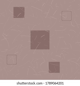 Seamless pattern in beige color. Vector illustration for decorative texture design. Squares and light abstract elements are randomly scattered over the colored background