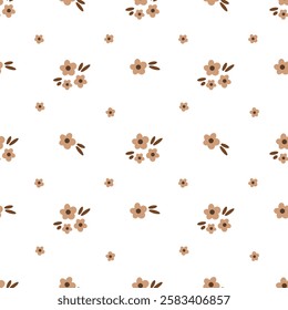 Seamless pattern with beige colors on a white background