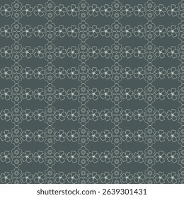 Seamless Pattern Beige Flowers Dark Gray Background