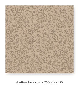 Seamless pattern with beige flowers on a beige background