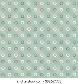  seamless pattern with beige polka dots on turquoise diagonal texture background