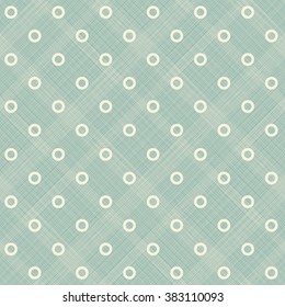  seamless pattern with beige polka dots on turquoise diagonal texture background
