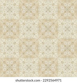 Seamless pattern. Beige shades. Tablecloth. Bed sheets. Cloth.