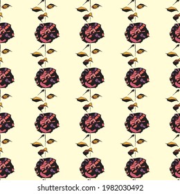 nahtlose Muster beige kleine Vintage Rose romantische Vektorgrafik