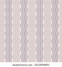 Seamless pattern with beige straight striped lines. Simple optical illusion, illusive effect. Kinetic tile in op art. Vector hypnotic background, texture.