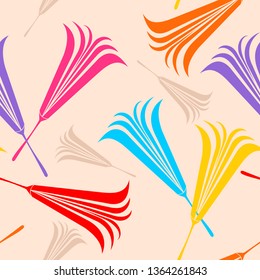 seamless pattern bellflower on pink background