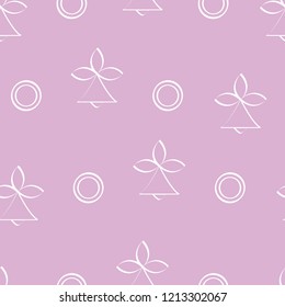 Seamless pattern with bells and circles. Abstract Christmas and New Year 2019 background. Design for packaging paper, fabric and other print.