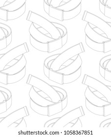 Seamless pattern with belts on white background. Can be used for graphic design, textile design or web design.
