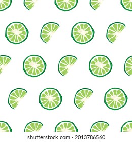 Seamless pattern bergamot on white background. Vector illustration.