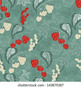 Seamless pattern with berries