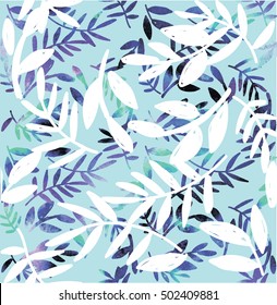 Seamless pattern with berries and leaves. Stylish freehand drawing, child's drawing. Natural, eco-friendly background.