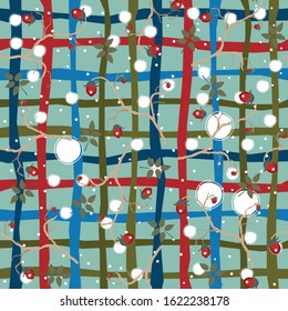 seamless pattern with berries, lovely stripes