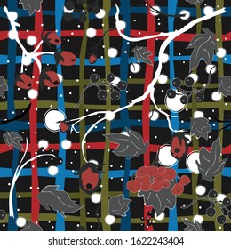 seamless pattern with berries, lovely stripes