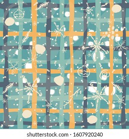 Seamless Pattern with berries on subtle blue background. Vector illustration.Winter Collection